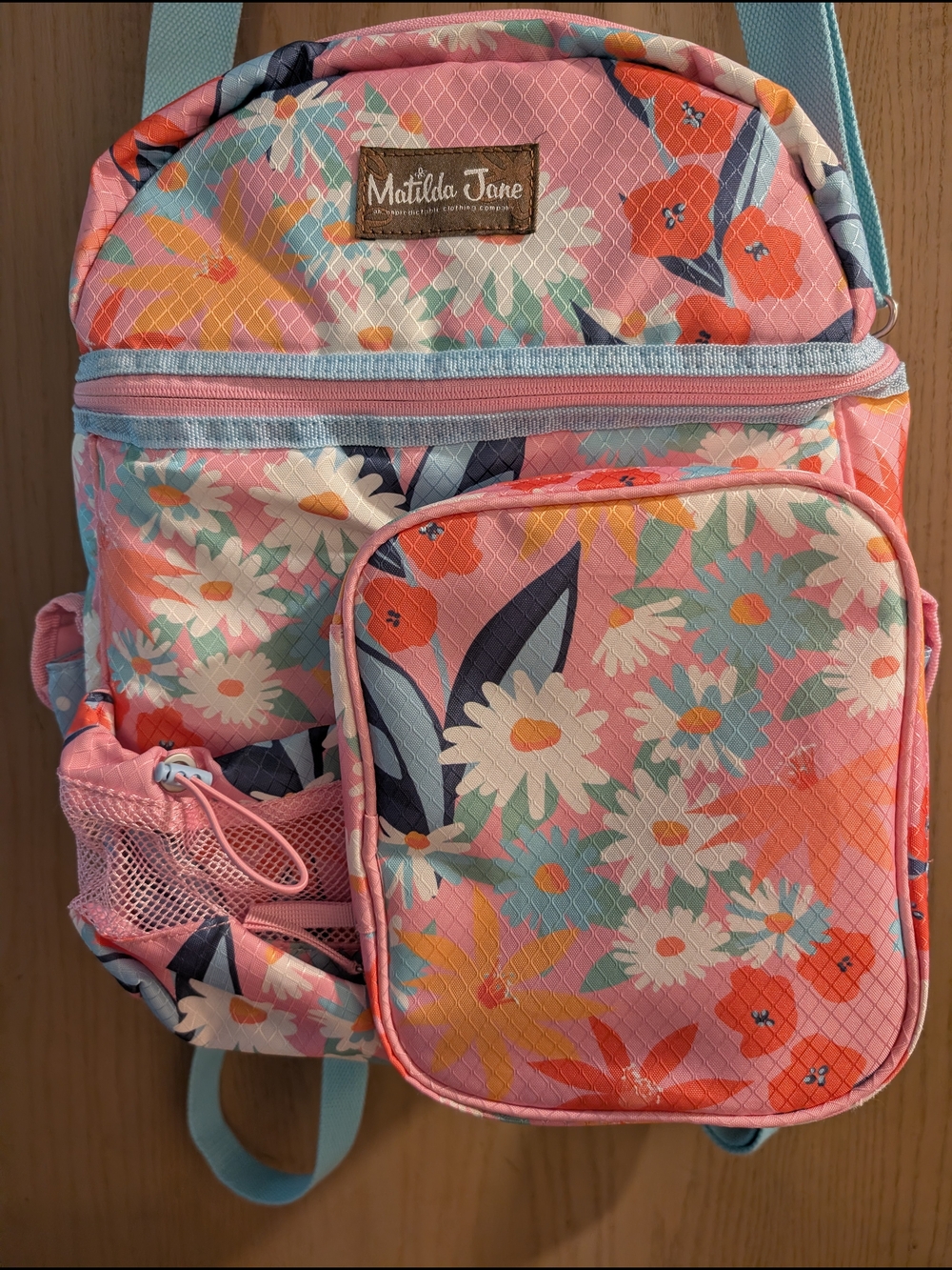 Matilda Jane Everything Packed Cooler Backpack in Pink, Blue and Coral - Picture 2 of 11